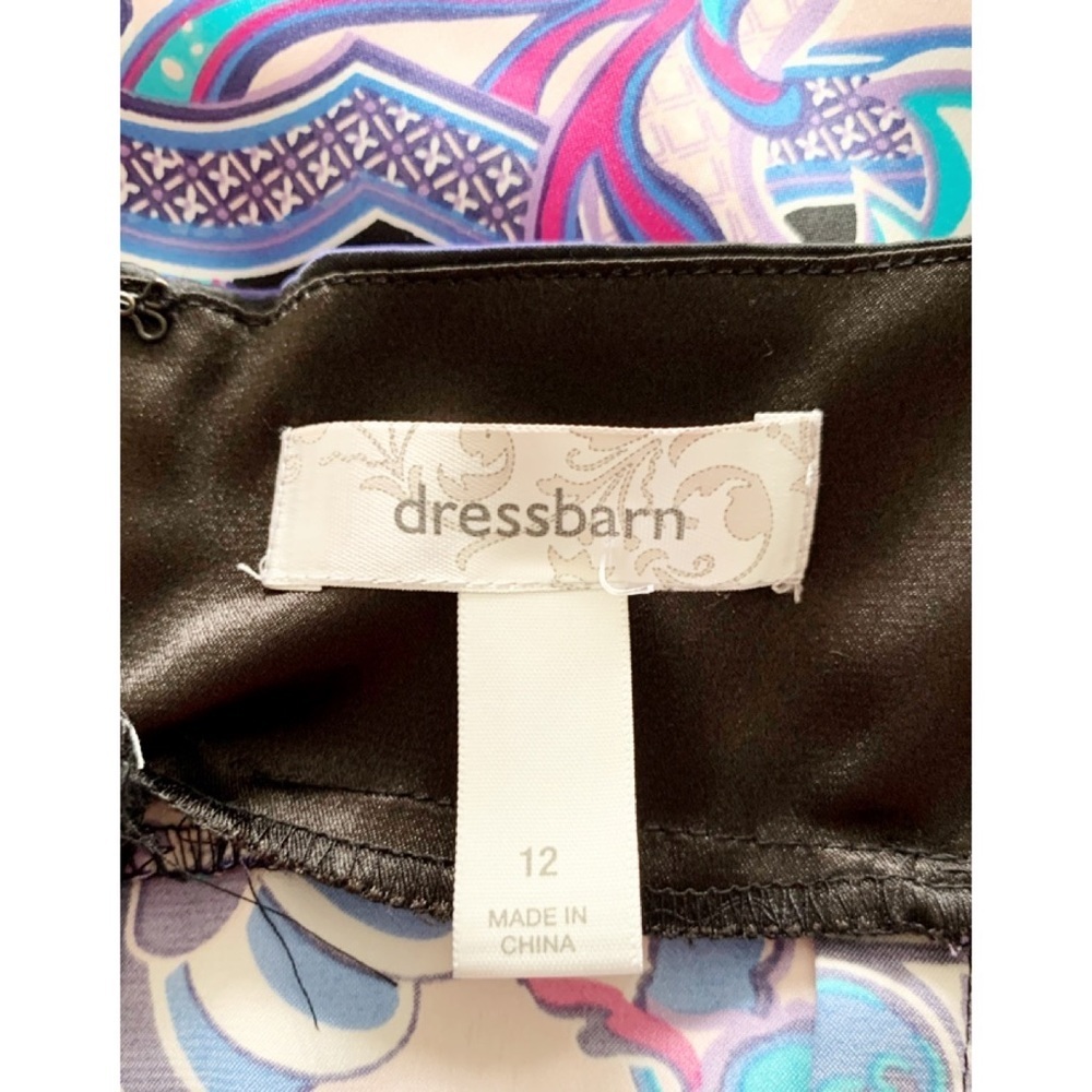 DRESSBARN Sz 12 Silky Floral Multi-Color Sleeveless Stretch Slip Dress - Picture 6 of 8
